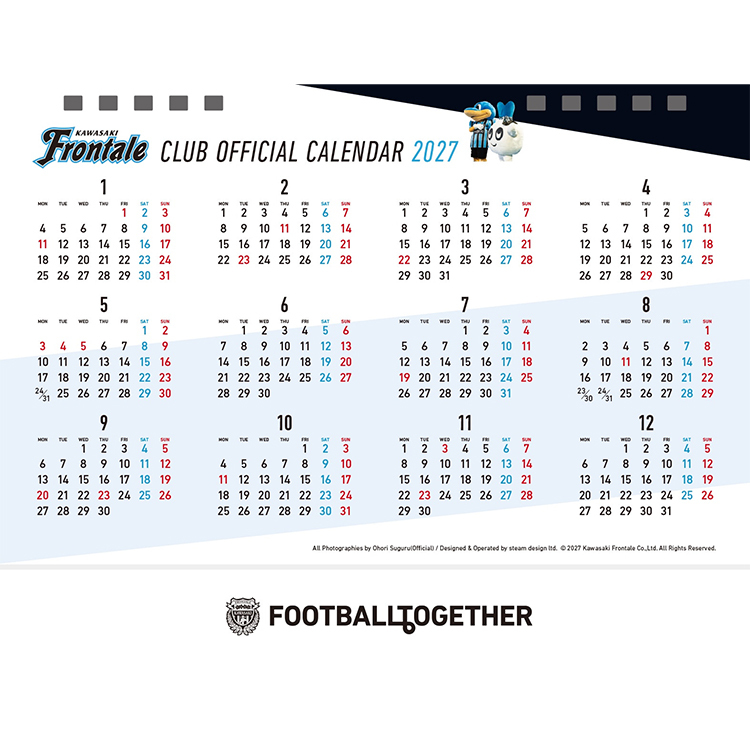 【数量限定】2027 年川崎フロンターレオフィシャルカレンダー「THANK YU 11 セット」