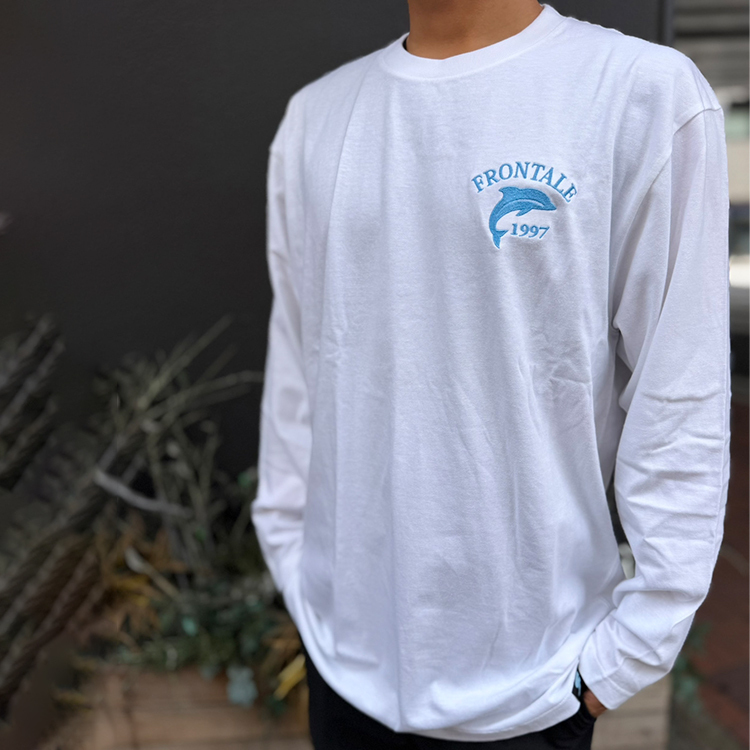 ロングスリーブ刺繍Tシャツ(dolphin)